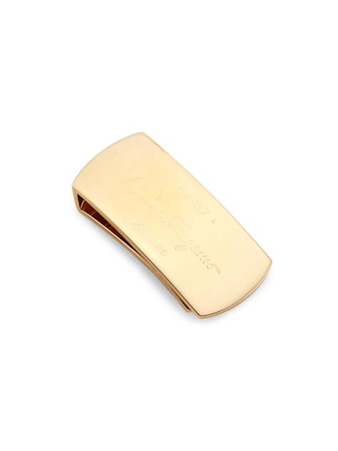 Salvatore Ferragamo 1927 Logo Brass Money Clip.